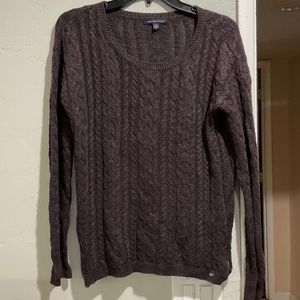 Violet Purple Cable Knit Sweater
